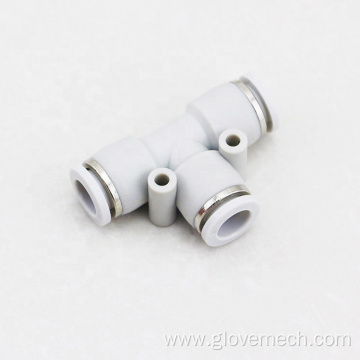 T Type 3 Way Pneumatic Pipe Quick Fittings
